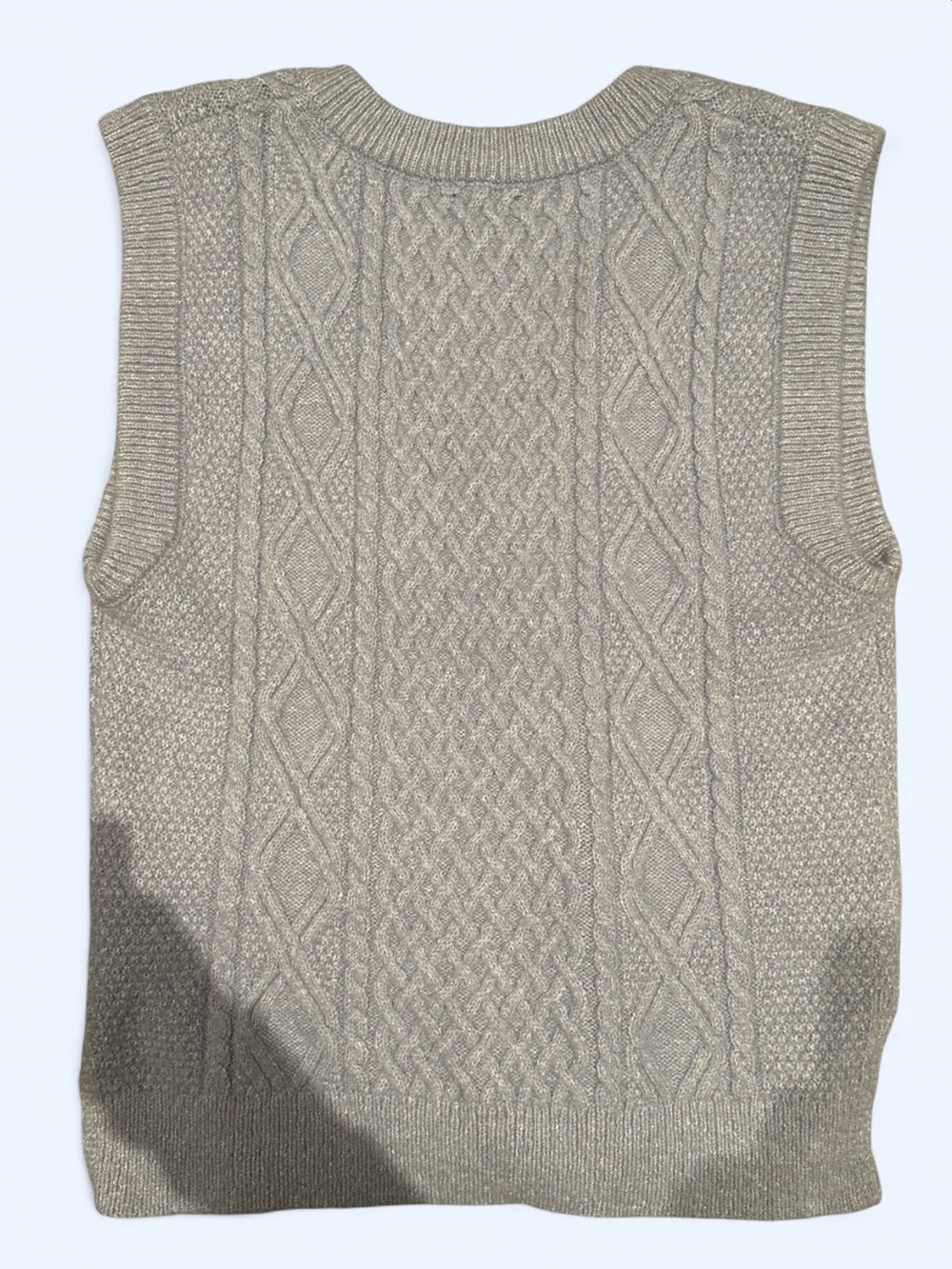 Dynamite Soft Knit V-Neck Sweater Vest in Light Blue - Picture 3 of 3